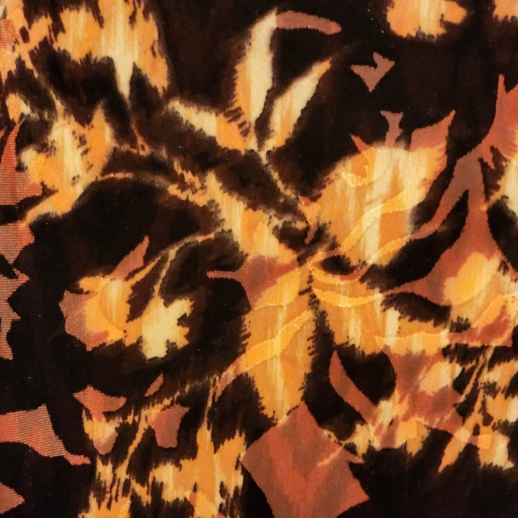 LIVERPOOL Floral Printed Velvet Maxi Skirt Orange Brown Size 12/31 $109 MSRP - Picture 5 of 13